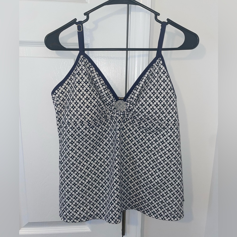 Nautica Tankini Swim Top Sz 14 w/ Adjustable Straps